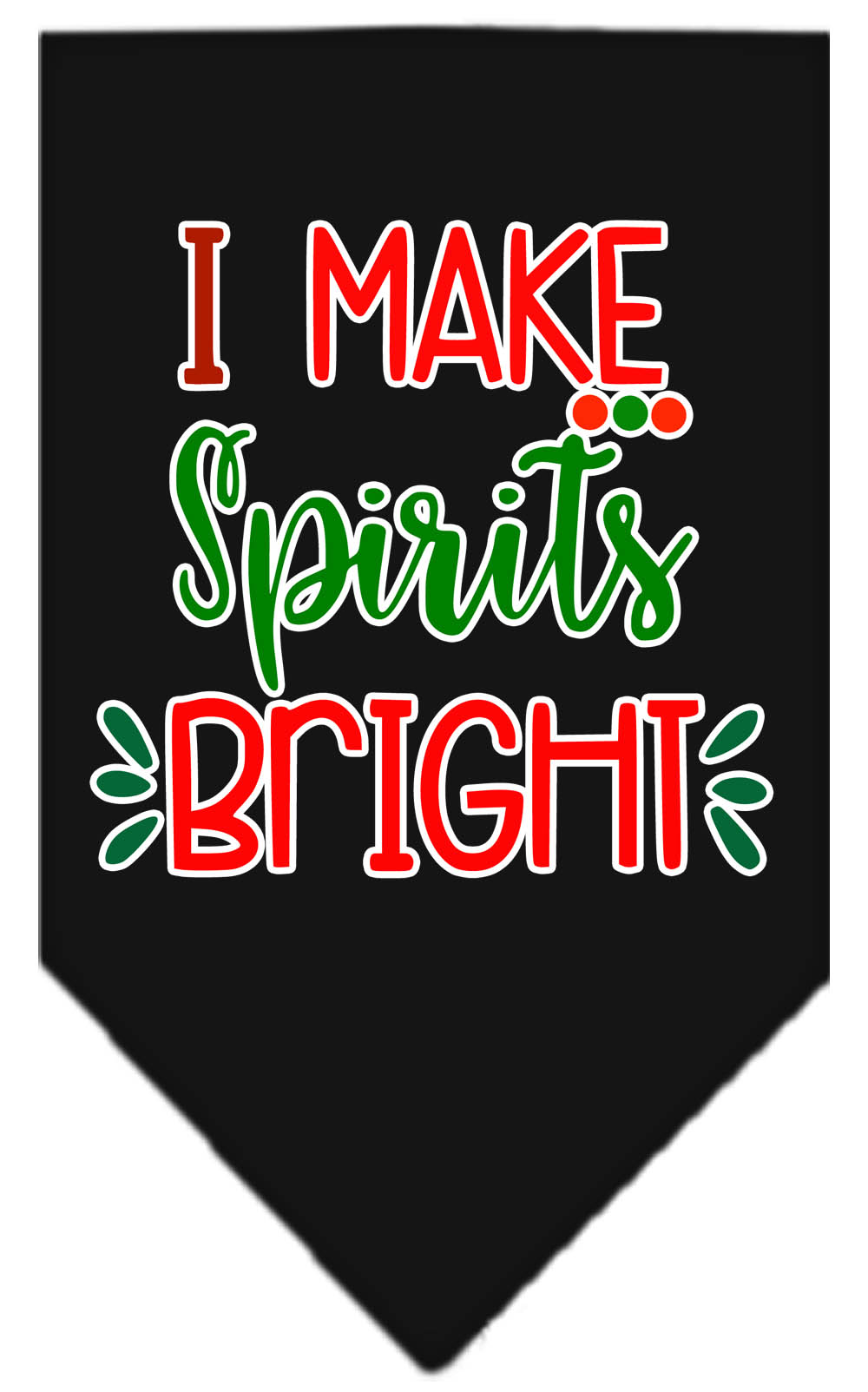 I Make Spirits Bright Screen Print Bandana Black Small